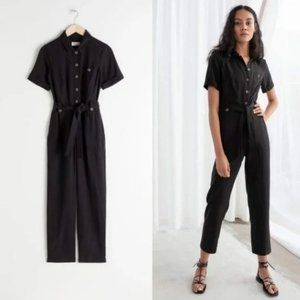 & Other Stories - Black Linen Jumpsuit